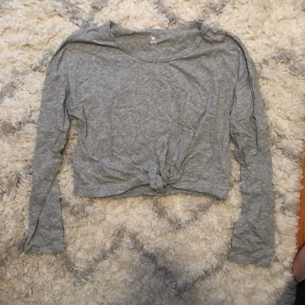 Gray cropped long sleeve